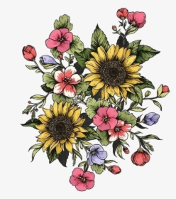 Vintage Flower Drawing , Png Download - Vintage Flower Drawing, Transparent Png, Transparent PNG