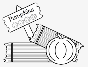Pumpkin Patch Sign Clipart Black And White Clip Free - Cartoon, HD Png Download, Transparent PNG