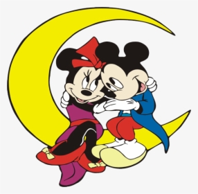 Mickey Clipart Overalls - Mickey And Minnie Mouse On Moon, HD Png Download, Transparent PNG