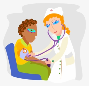 Vector Illustration Of Hospital Health Care Nurse Checks - Cartoon, HD Png Download, Transparent PNG
