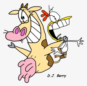 Cow And Chicken - Cartoon, HD Png Download, Transparent PNG