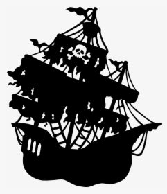 Pirate Ship Silhouette, HD Png Download, Transparent PNG