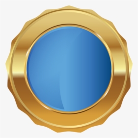 Gold Badge Png Transparent - Golden Blue Background Design, Png Download, Transparent PNG