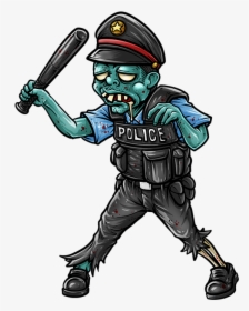 Police Zombie Cartoon, HD Png Download, Transparent PNG