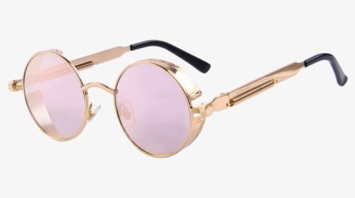 Vintage Women Gold Frame Steampunk Designer Sunglasses - Sunglasses, HD Png Download, Transparent PNG