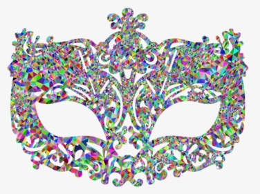 Low Poly Prismatic Carnival Mask - Transparent Background Transparent Masquerade Mask, HD Png Download, Transparent PNG
