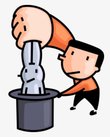 Vector Illustration Of Magician Pulls Small Mammal - Rabbit Out Of A Hat, HD Png Download, Transparent PNG