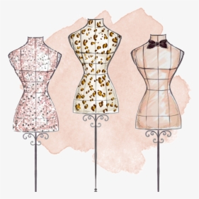 Hand Painted Three Tailored Dresses Png Transparent - Transparent Background Fashion Png, Png Download, Transparent PNG