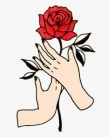 Freetoedit Random Tumblr Rose Love - Love Rose Flower Drawing, HD Png Download, Transparent PNG