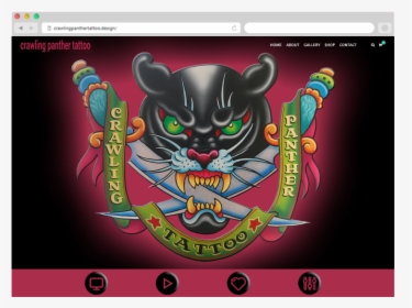 Chrome - American Traditional Tattoo Panther Design, HD Png Download, Transparent PNG