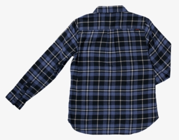 Tough Duck Womens Flannel Shirt Navy Plaid Back View - Plaid, HD Png Download, Transparent PNG