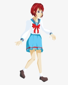 Anime School Girl Clipart, HD Png Download, Transparent PNG