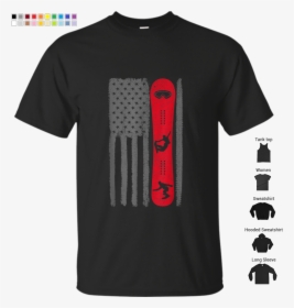 Usa Flag Snowboarding Snowboarder Distressed T-shirt - T-shirt, HD Png Download, Transparent PNG
