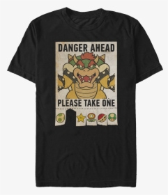 Danger Ahead Super Mario Bros - T-shirt, HD Png Download, Transparent PNG