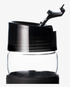 T2 Iced Tea Bottle Black - Glass Infuser Bottle With Black Rubber Grip, HD Png Download, Transparent PNG