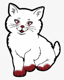 A Bloody Kitten From Kearny Street - Printable Simple Cat Outline, HD Png Download, Transparent PNG