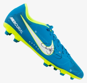 Neymar Jr Signed Blue Nike Mercurial Njr Boot - Blue Neymar Boots, HD Png Download, Transparent PNG