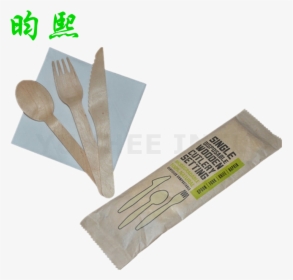 Biodegradable Wooden Disposable Cutlery Fork Knife - Wood, HD Png Download, Transparent PNG