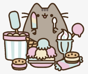 Pusheen Pusheencat Katze Cat Kedi Transparent Png Clipa - Ice Cream Pusheen Cat, Png Download, Transparent PNG