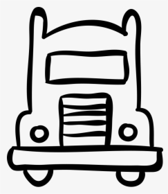 Car Front Hand Drawn Outline - Front Of A Car Outline, HD Png Download, Transparent PNG
