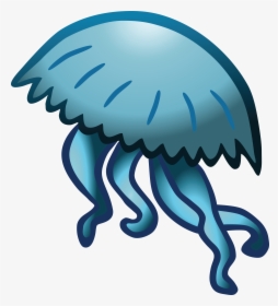 Free Clipart Of A Blue Jellyfish - Moon Jelly Fish Cartoon, HD Png Download, Transparent PNG