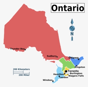 Ontario Regions Map Large Map - Map Of Ontario Regions, HD Png Download, Transparent PNG