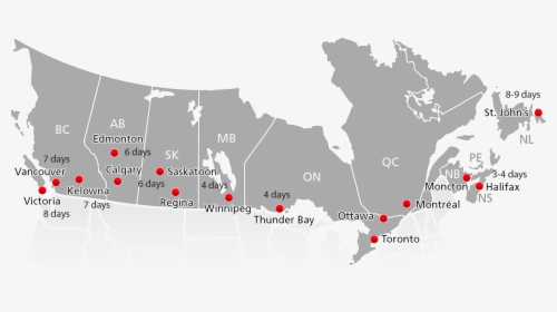 Canadian Intermodal Transportation Transit Map - Us And Canada Map Grey, HD Png Download, Transparent PNG