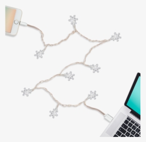 Dci Led Snowflake Charging Cable For Iphone 5, 5s, - Christmas Light Charger, HD Png Download, Transparent PNG