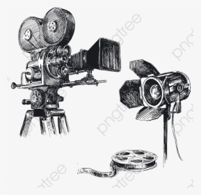 Camera Sketch Png - Movie Camera Drawing, Transparent Png, Transparent PNG