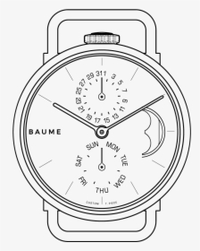 Custom Watch 35mm Moonphase - Line Art, HD Png Download, Transparent PNG