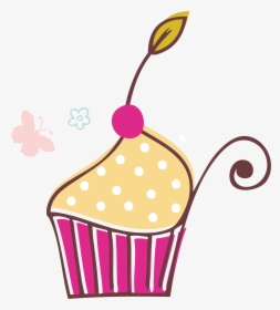 Muffins Clipart Polka Dot Cupcake - Cupcake, HD Png Download, Transparent PNG