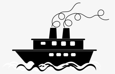 Black And White Transparent Background Boat Clipart, HD Png Download, Transparent PNG