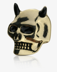 Gold Skull With Horns - Skull, HD Png Download, Transparent PNG