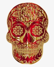 Cap,skull,red - Red Gold Sugar Skull, HD Png Download, Transparent PNG