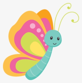 Clipart Bilder Schmetterlinge - Cute Baby Butterfly Cartoon, HD Png Download, Transparent PNG