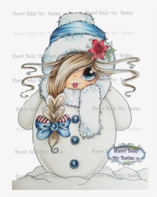 Instant Download My Besties ~ Scann0088 Snow Girl - Snowman And Snowgirl, HD Png Download, Transparent PNG