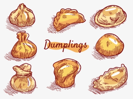 Dumplings Icons Vector - Chinese Food Dumplings Clipart, HD Png Download, Transparent PNG