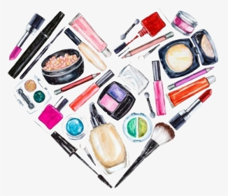 Makeup Cosmetic Png Transparent Image - Watercolour Painting Of Makeup, Png Download, Transparent PNG