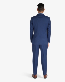 Cobalt Blue Notch Lapel Suit - Blue Suit Back, HD Png Download, Transparent PNG