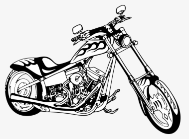 Drawing Motorcycle Front Transparent Png Clipart Free - Chopper, Png Download, Transparent PNG