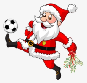Mistle Toe Ball Futsal Tournament Logo - Santa Playing Football Cartoon, HD Png Download, Transparent PNG