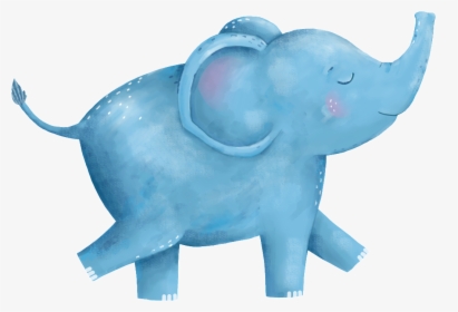 Pintado A Mano Azul Lindo Elefante Png Transparente - Happy Birthday Elephants Cards, Png Download, Transparent PNG