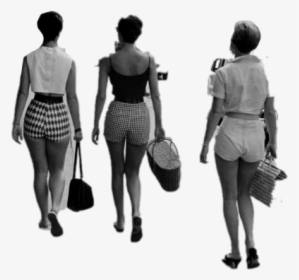 #niche #50s #filler #1950 #vintage #blackandwhite #aesthetic - Vintage People Walking Png, Transparent Png, Transparent PNG
