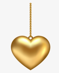 Free Png Download Hanging Golden Heart Png Images Background - Golden Heart Png Transparent, Png Download, Transparent PNG