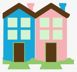 2 Neighbour Houses Color Icon Image - House, HD Png Download, Transparent PNG