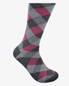 Geoff Nicholson Grey And Pink Square Socks - Sock, HD Png Download, Transparent PNG