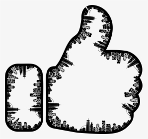 City Skyline Ii Thumbs Up Clip Arts - Clip Art, HD Png Download, Transparent PNG