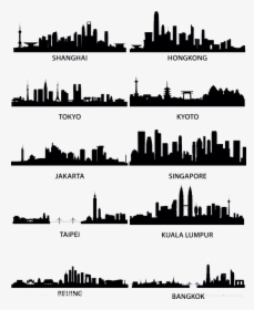Skylines Silhouette Royalty-free - Asian City Drawing, HD Png Download, Transparent PNG