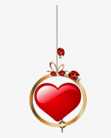 #hanging #hearts #red #ladybug - Heart, HD Png Download, Transparent PNG