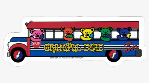 Grateful Dead Dancing Bears On The Bus - Grateful Dead Bus Sticker, HD Png Download, Transparent PNG